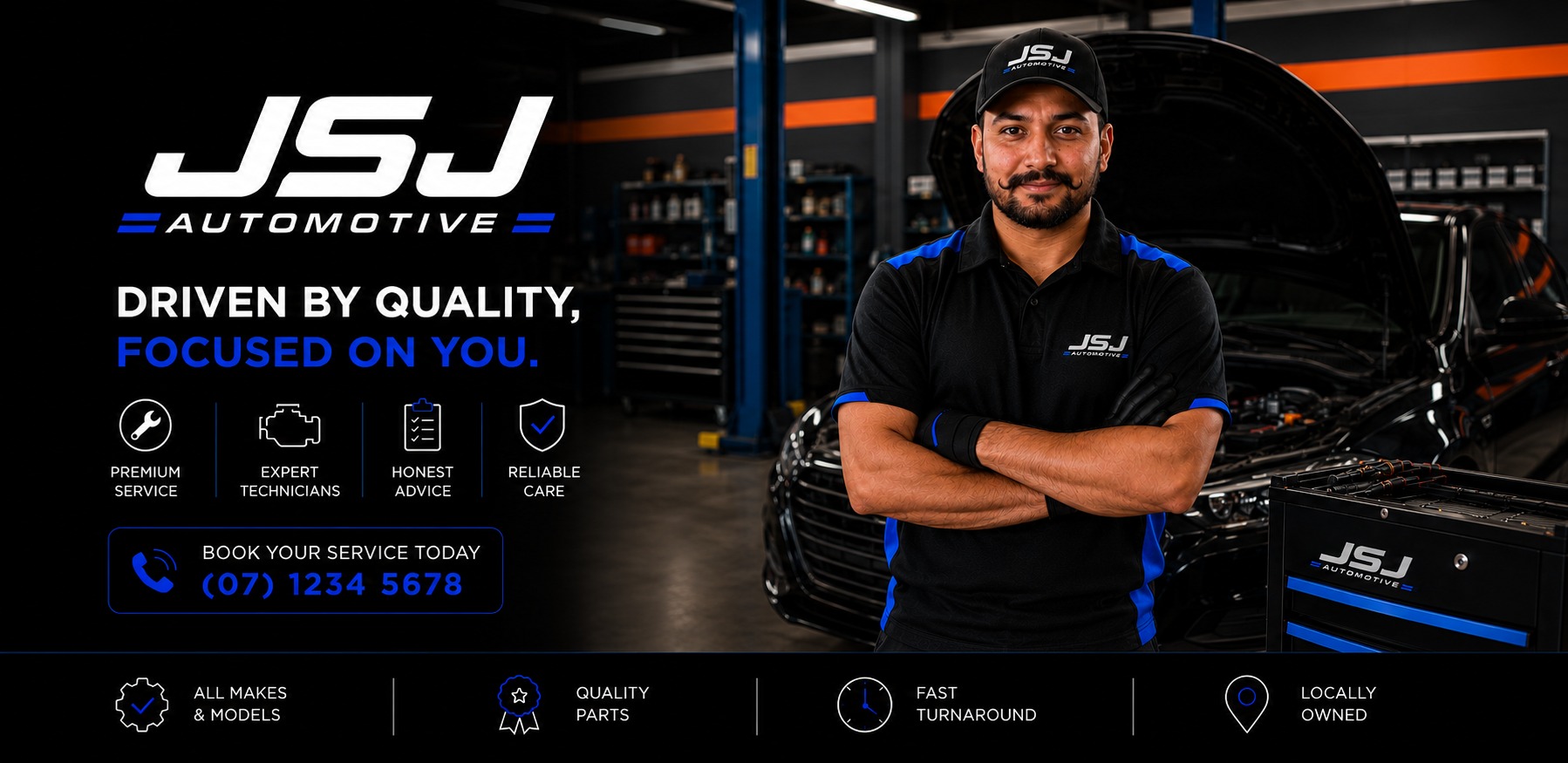 JSJ Automotive — Driven by quality, focused on you. Premium service, expert technicians, honest advice, reliable care.
